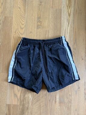 Abercrombie & Fitch Black Nylon Shorts w/Side Stripes
